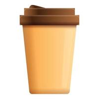 Student coffee cup icon, cartoon style vector