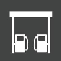 Fuel Station Glyph Inverted Icon vector