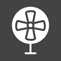 icono de glifo de ventilador eléctrico invertido vector