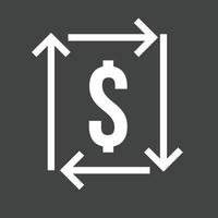 Return on Investment Glyph Inverted Icon vector