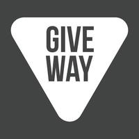 Give Way Glyph Inverted Icon vector