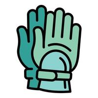 icono de guantes de buceo, estilo de esquema vector