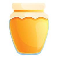 icono de tarro de miel de granja, estilo de dibujos animados vector