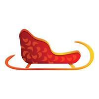 Christmas gift sleigh icon, cartoon style vector