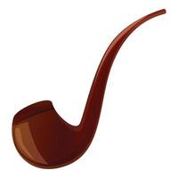 Luxury smoking pipe icon, cartoon style vector