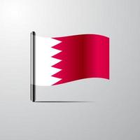 vector de diseño de bandera brillante ondeando bahrein