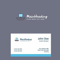 Boat logo Design with business card template Elegant corporate identity Vector