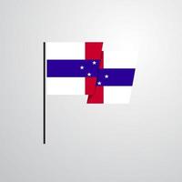 Netherlands Antilles waving Flag design vector