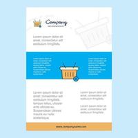 Template layout for Basket comany profile annual report presentations leaflet Brochure Vector Background