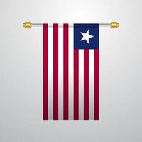 Liberia hanging Flag vector