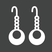 aretes glifo icono invertido vector