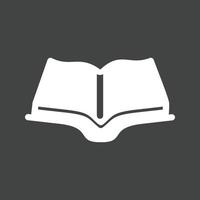 Open Book Glyph Inverted Icon vector