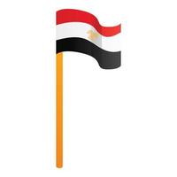 Egypt flag icon, cartoon style vector