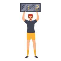 Referee change player board icon, cartoon style vector