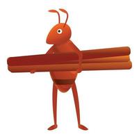 Ant worker icon, cartoon style vector