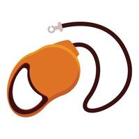 Accessory retractable dog leash icon, cartoon style vector