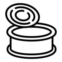 Cat tin can icon, outline style vector