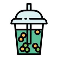 icono de batido, estilo de esquema vector