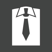 Shirt and Tie Glyph Inverted Icon vector