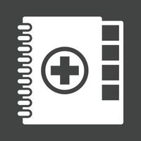 Medical Notes Glyph Inverted Icon vector