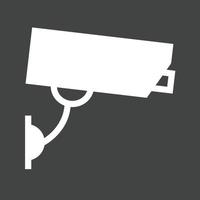 CCTV Camera Glyph Inverted Icon vector