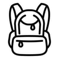 icono de mochila, estilo de contorno vector