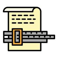 Architect paper project icon, outline style vector