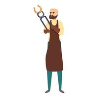 Blacksmith hot tongs icon, cartoon style vector