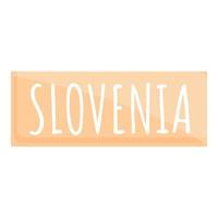 eslovenia, bandera, icono, caricatura, estilo vector