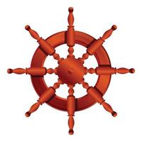 Steering ship wheel icon, cartoon style vector