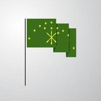 Adygea waving Flag creative background vector