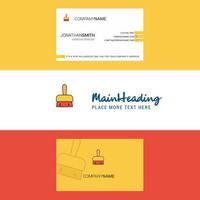 Beautiful Brush Logo and business card vertical Design Vector