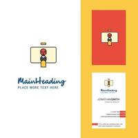 Danger board Creative Logo and business card vertical Design Vector