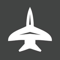 Fighter Jet II Glyph Inverted Icon vector