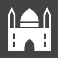 icono de glifo de mezquita invertido vector