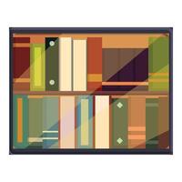 E-book library application icon, cartoon style vector