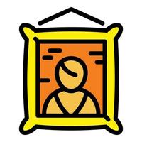 Art portrait museum icon, outline style vector