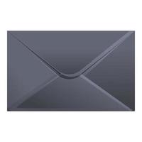 Black envelope icon, cartoon style vector