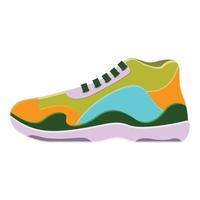 icono de zapatillas de colores, estilo de dibujos animados vector