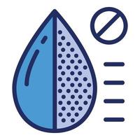 Water filter drop icon, outline style vector