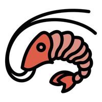 icono de camarones de sushi, estilo de contorno vector