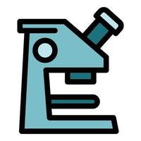 Laboratory microscope icon, outline style vector