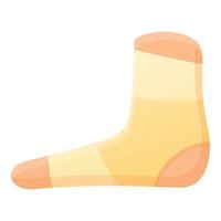 Foot emergency bandage icon, cartoon style vector