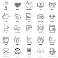 25 Business Concept Mix Line Icon set vector