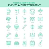 25 Green Events and Entertainment Icon set vector