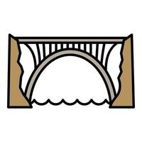 Skyline bridge icon, outline style vector