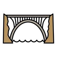 icono del puente del horizonte, estilo de contorno vector