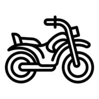 icono de moto de viaje, estilo de esquema vector