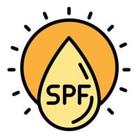 Sunscreen protection icon, outline style vector