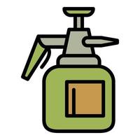 Garden spray bottle icon, outline style vector